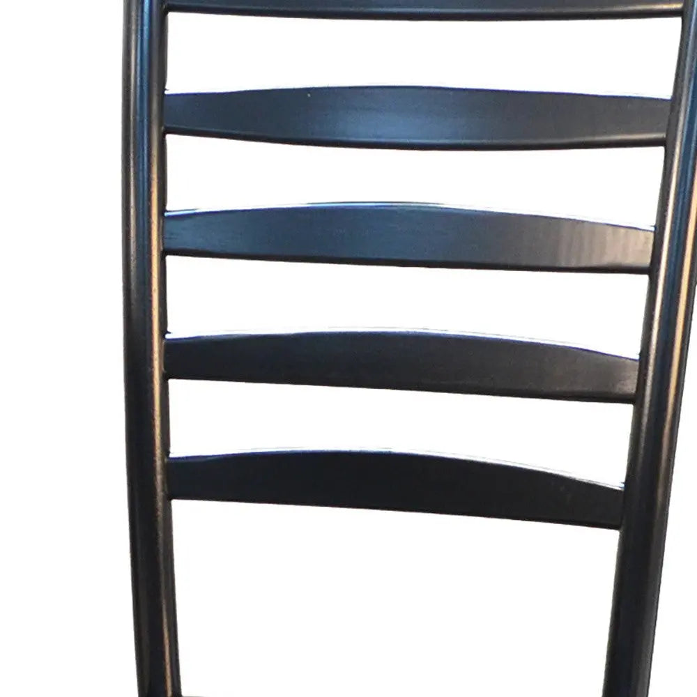 Black Wood Ladder Back Dining Side Chair Homeroots Kitchen & Dining