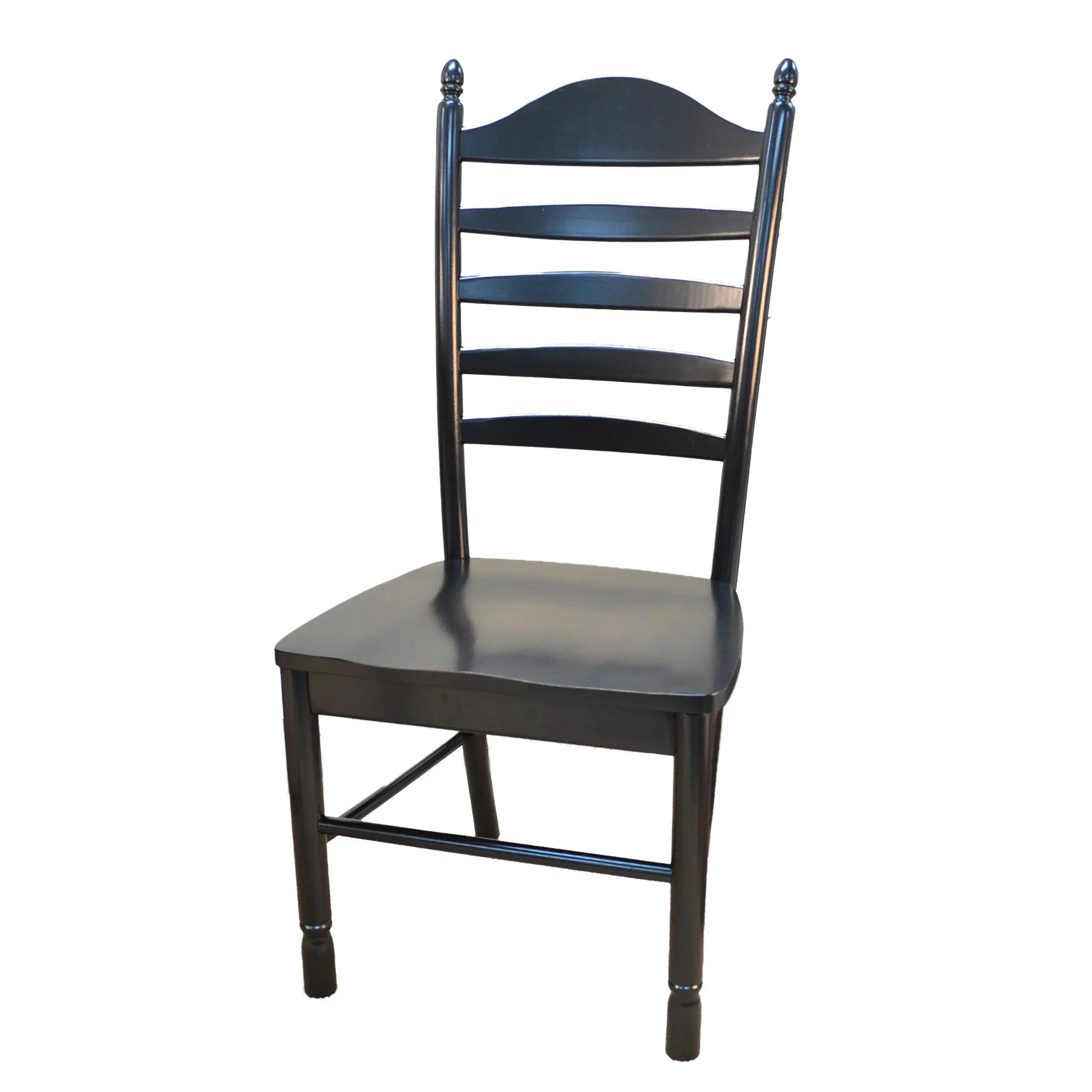Black Wood Ladder Back Dining Side Chair Homeroots Kitchen & Dining