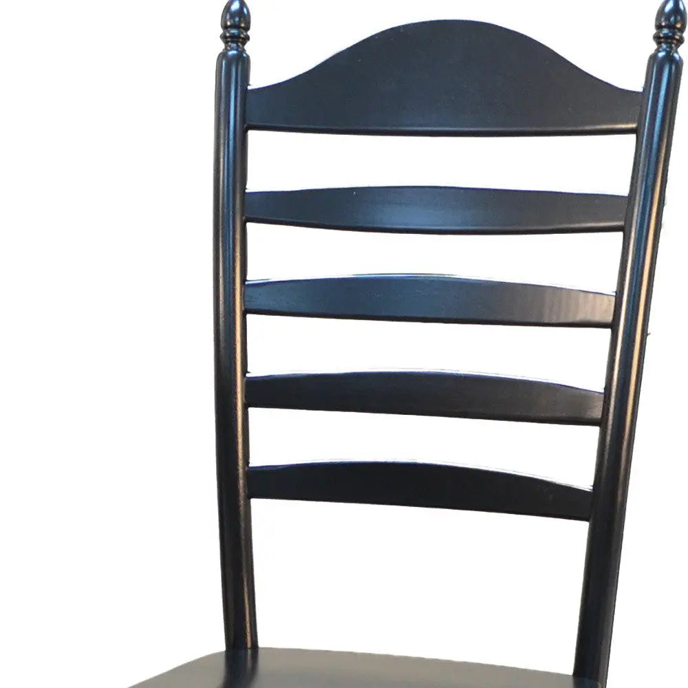 Black Wood Ladder Back Dining Side Chair Homeroots Kitchen & Dining