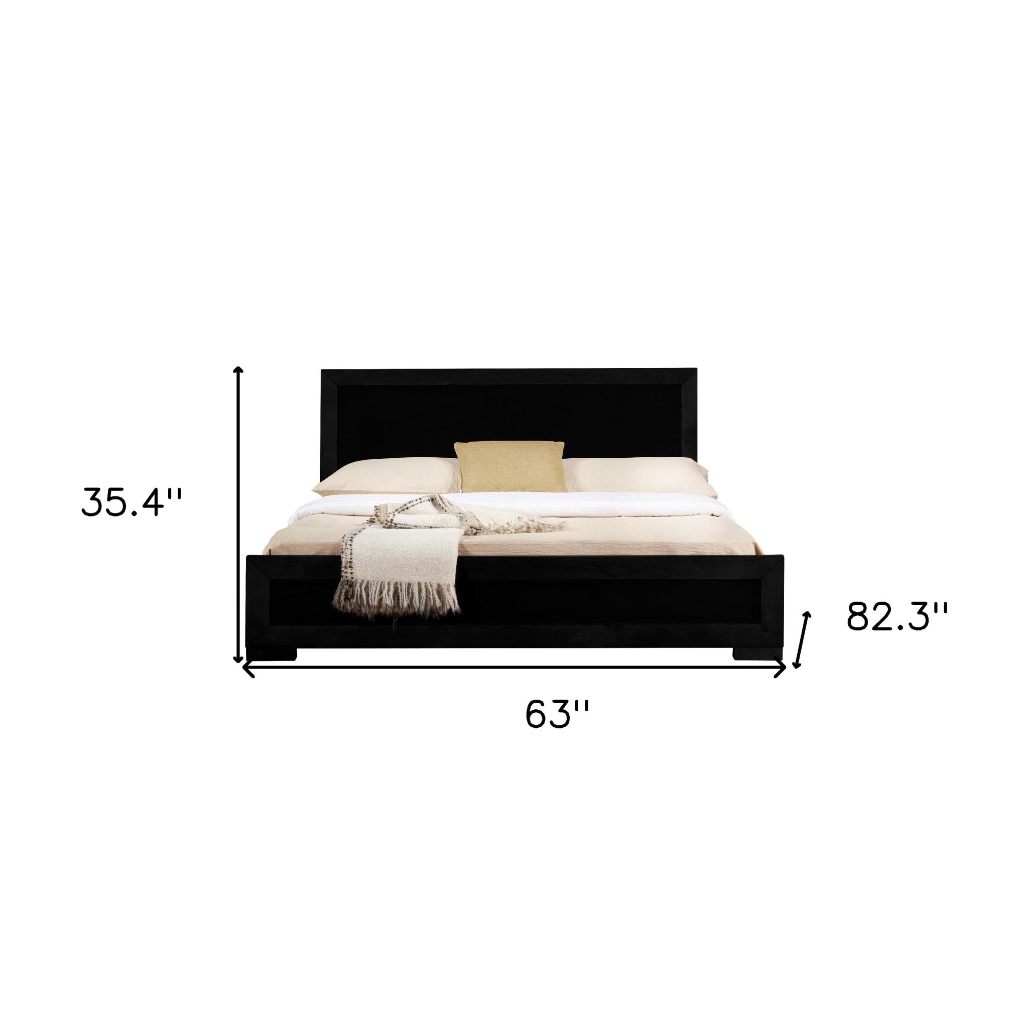 Black Wood Queen Bed Frame Homeroots Bed & Bath