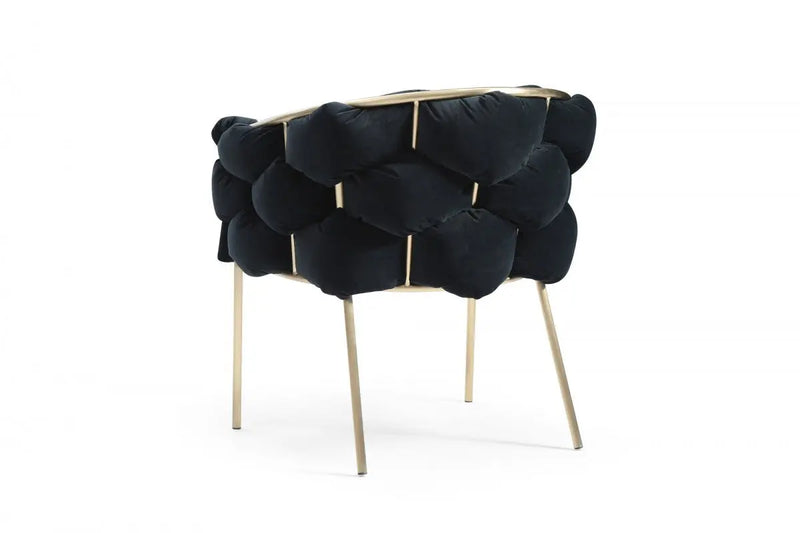 Black and Brass Upholstered Fabric Dining Arm Chair Homeroots Kitchen & Dining