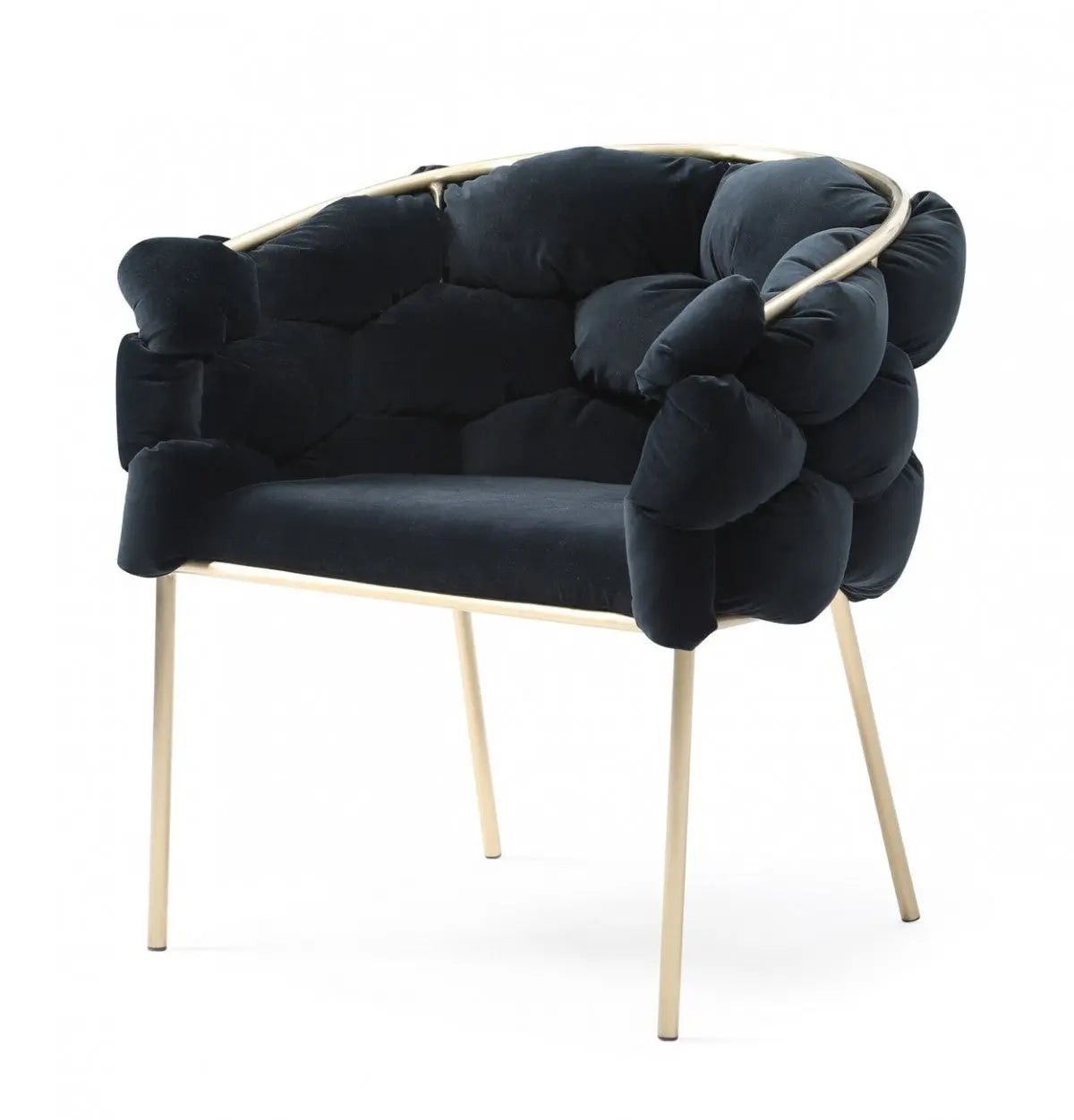 Black and Brass Upholstered Fabric Dining Arm Chair Homeroots Kitchen & Dining