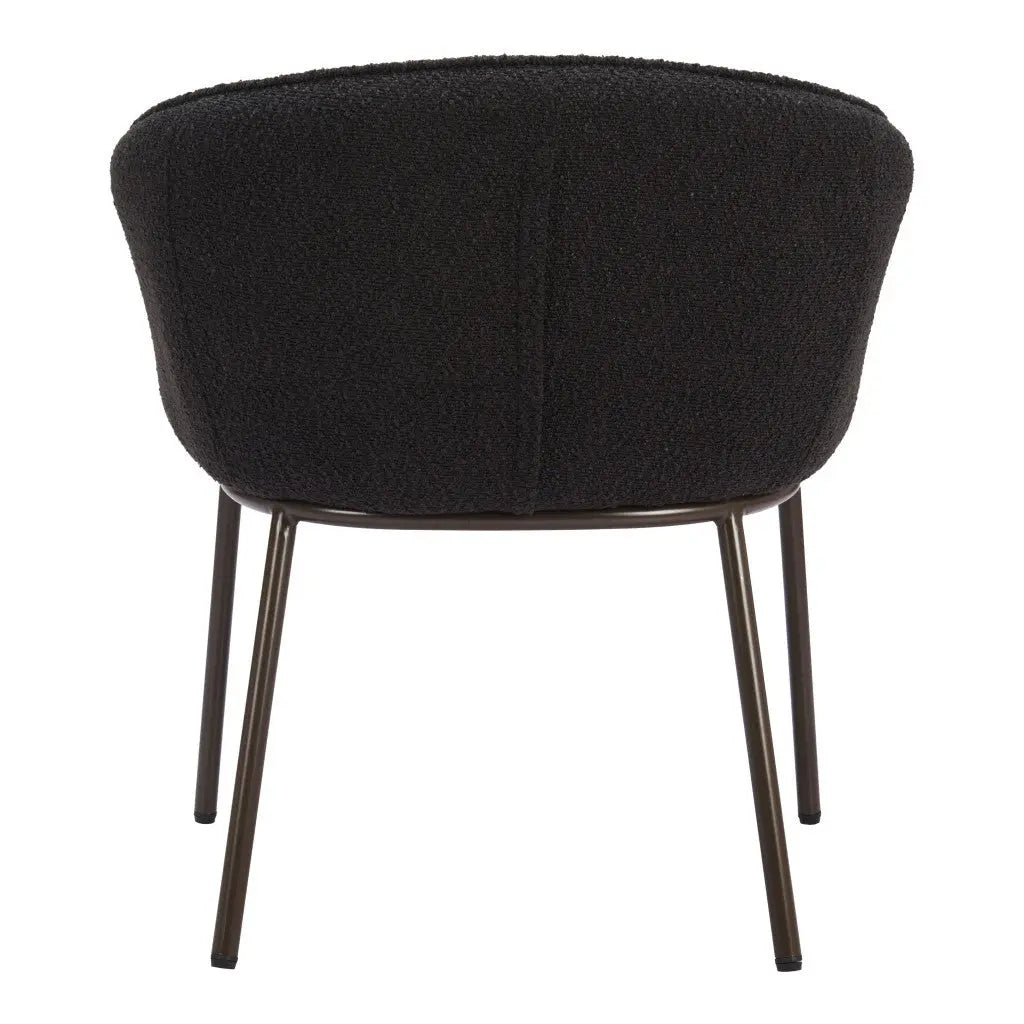Black and Bronze Upholstered Faux Fur Dining Arm Chair Homeroots