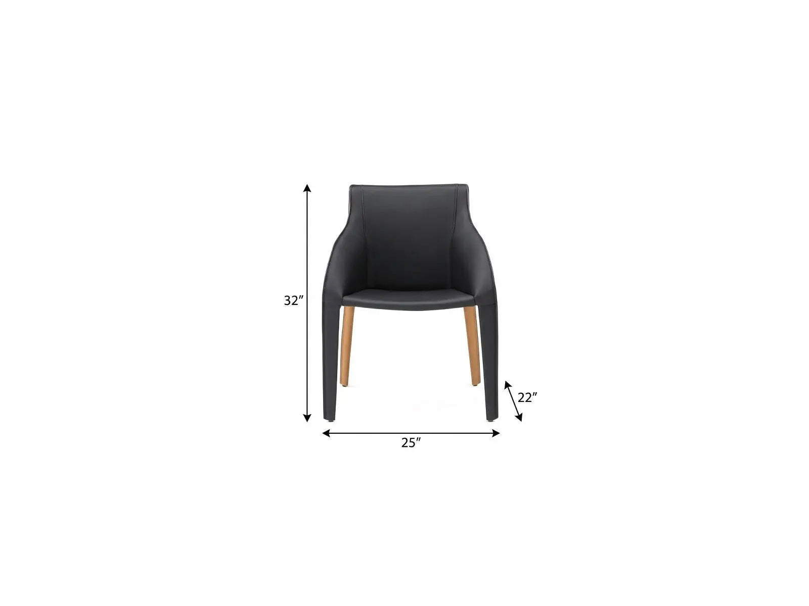 Black and Brown Faux Leather Dining Arm Chair Homeroots Kitchen & Dining