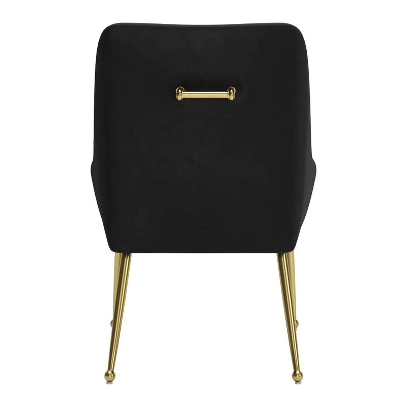 Black and Gold Upholstered Velvet Dining Side Chair - GreatEagleInc