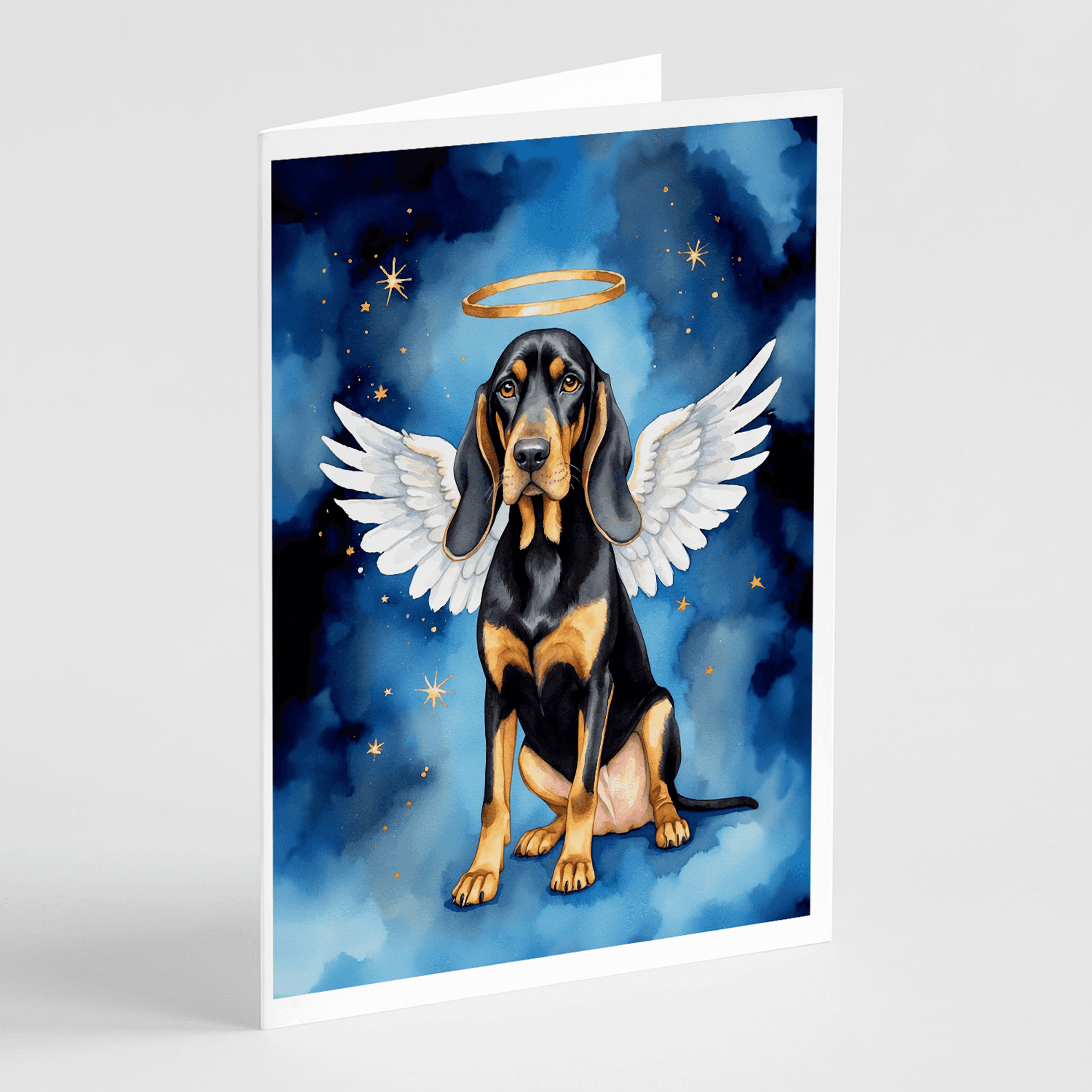 Black and Tan Coonhound My Angel Greeting Cards Pack of 8 Caroline's Treasures