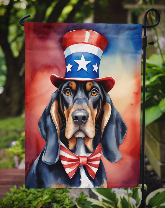 Black and Tan Coonhound Patriotic American Garden Flag Caroline's Treasures