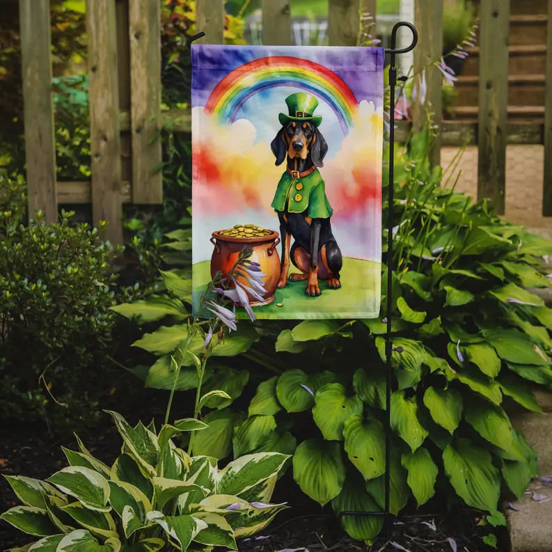 Black and Tan Coonhound St Patrick's Day Garden Flag Caroline's Treasures