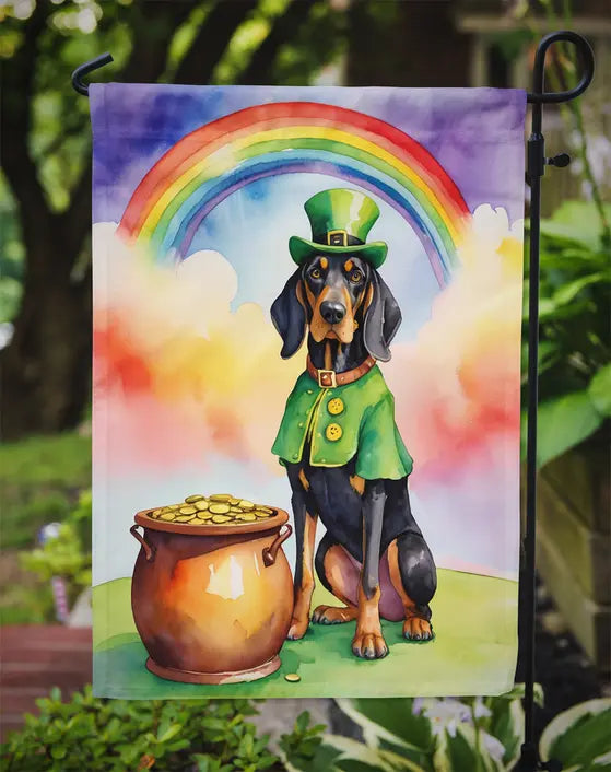 Black and Tan Coonhound St Patrick's Day Garden Flag Caroline's Treasures