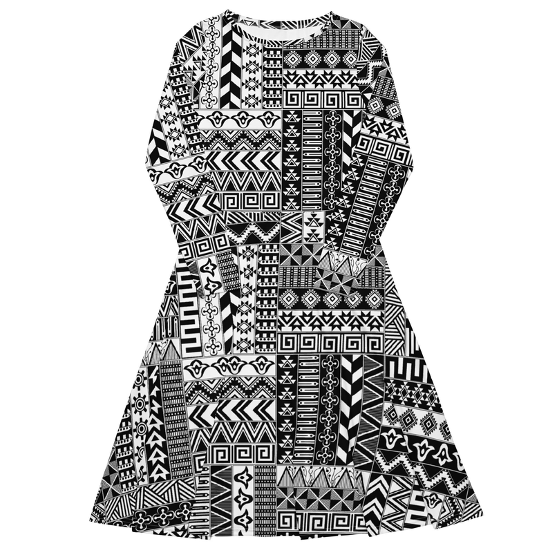 Black and White Print Midi Dress Adirelounge