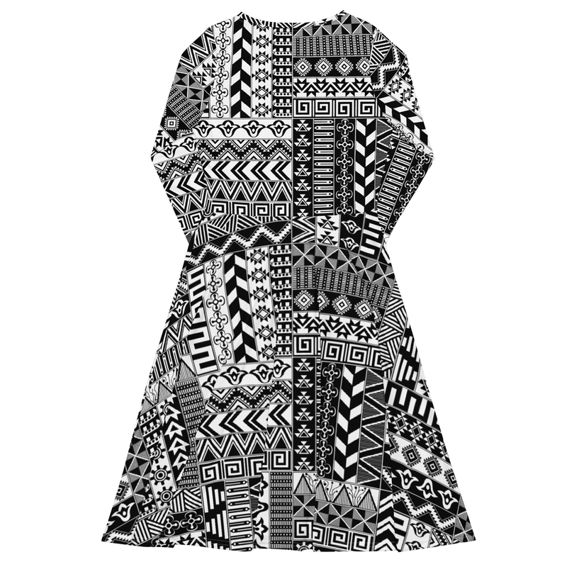 Black and White Print Midi Dress Adirelounge
