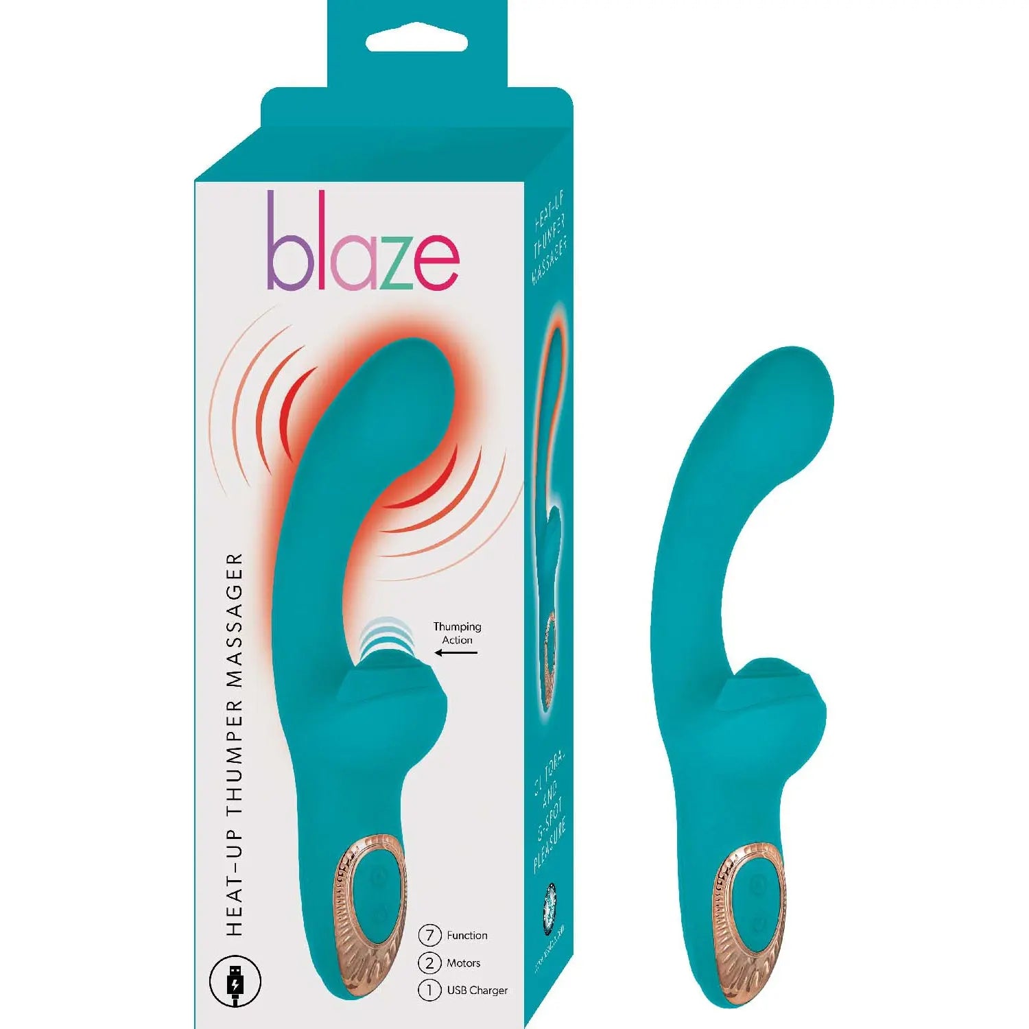 Blaze Heat-up Thumper Massager Aqua Nasstoys