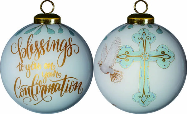 Blessings On Your Confirmation Hand Painted Glass Ornament Inner Beauty Gifts