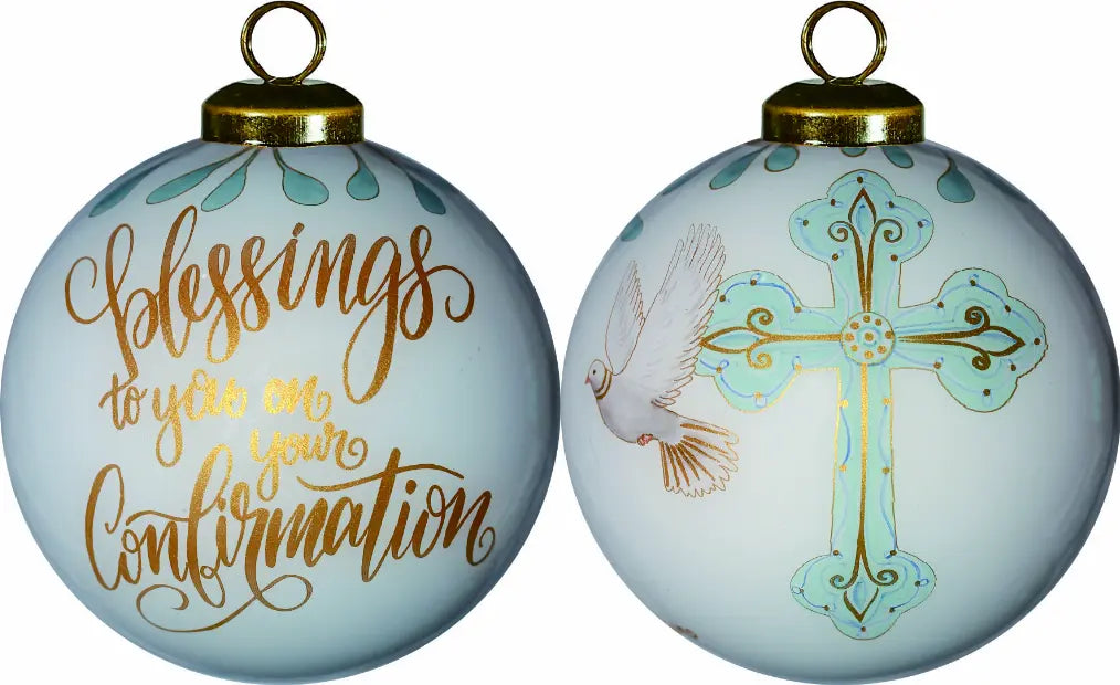 Blessings On Your Confirmation Hand Painted Glass Ornament Inner Beauty Gifts