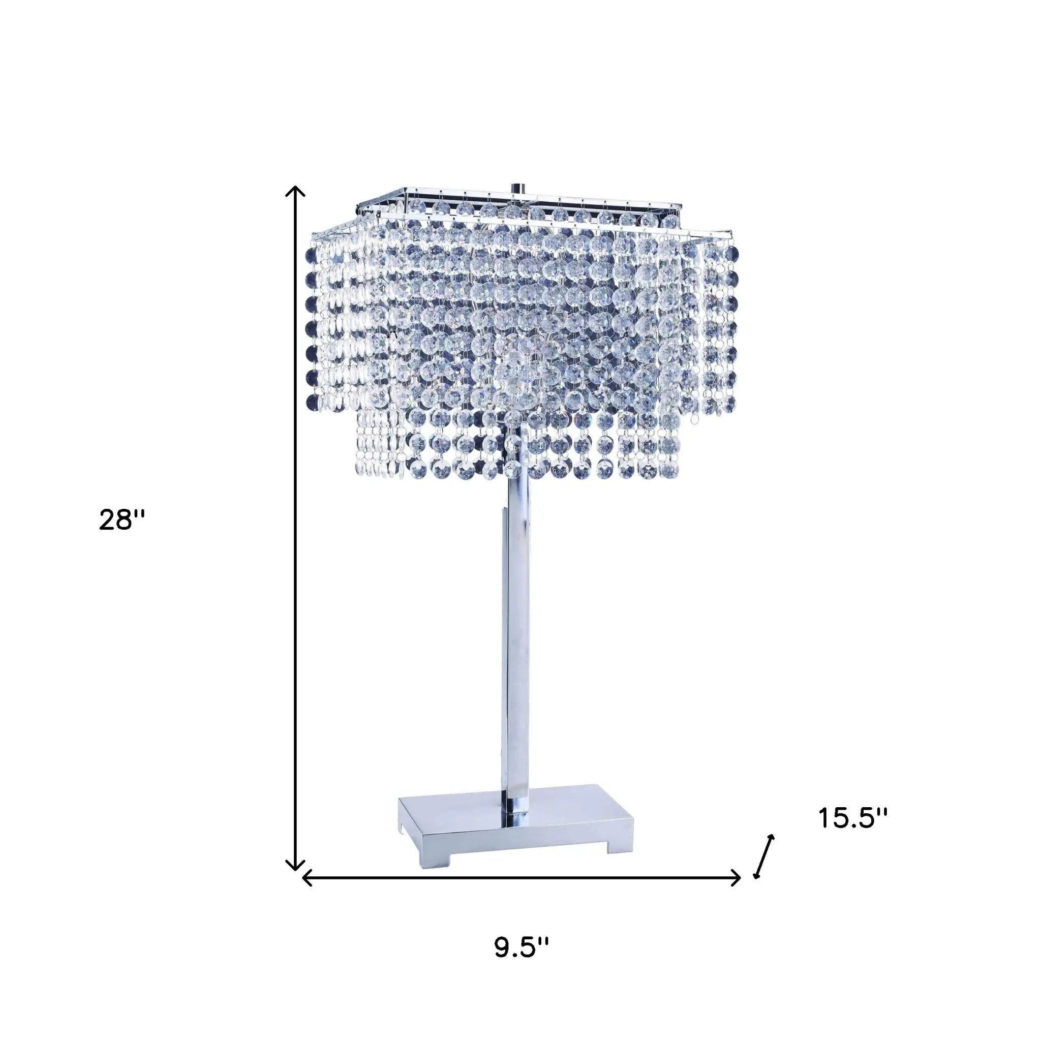 Bling Glam Faux Crystal Rectangular Table Lamp Homeroots Lighting