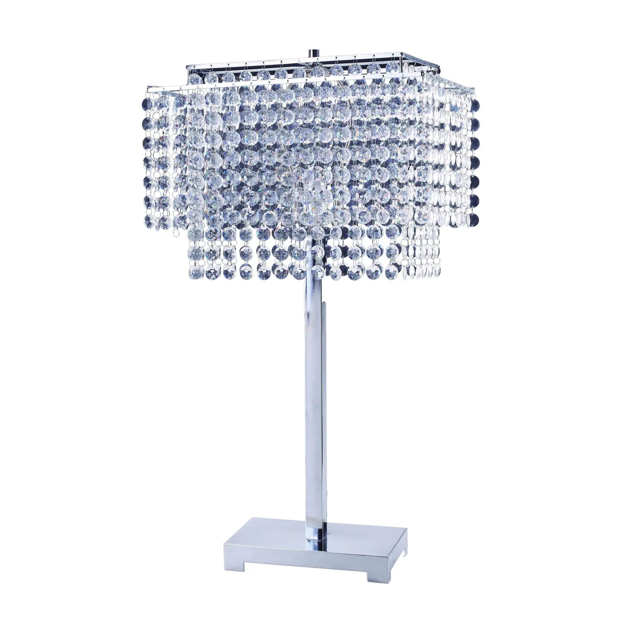 Bling Glam Faux Crystal Rectangular Table Lamp Homeroots Lighting