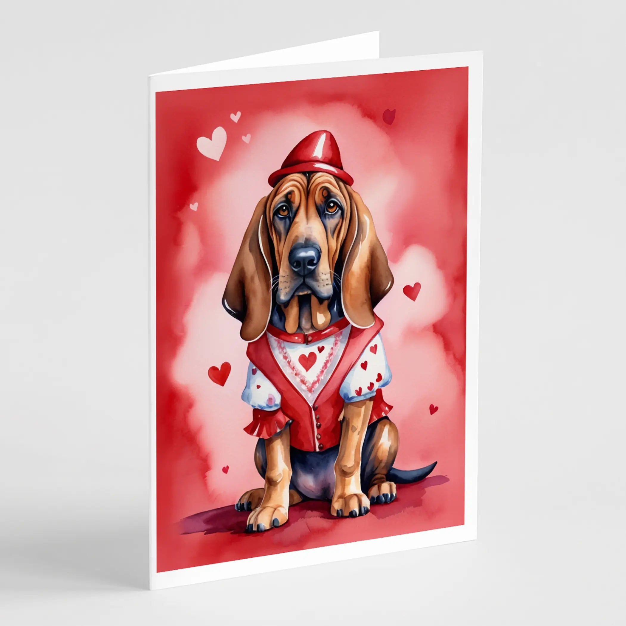 Bloodhound My Valentine Greeting Cards Pack of 8 Caroline's Treasures
