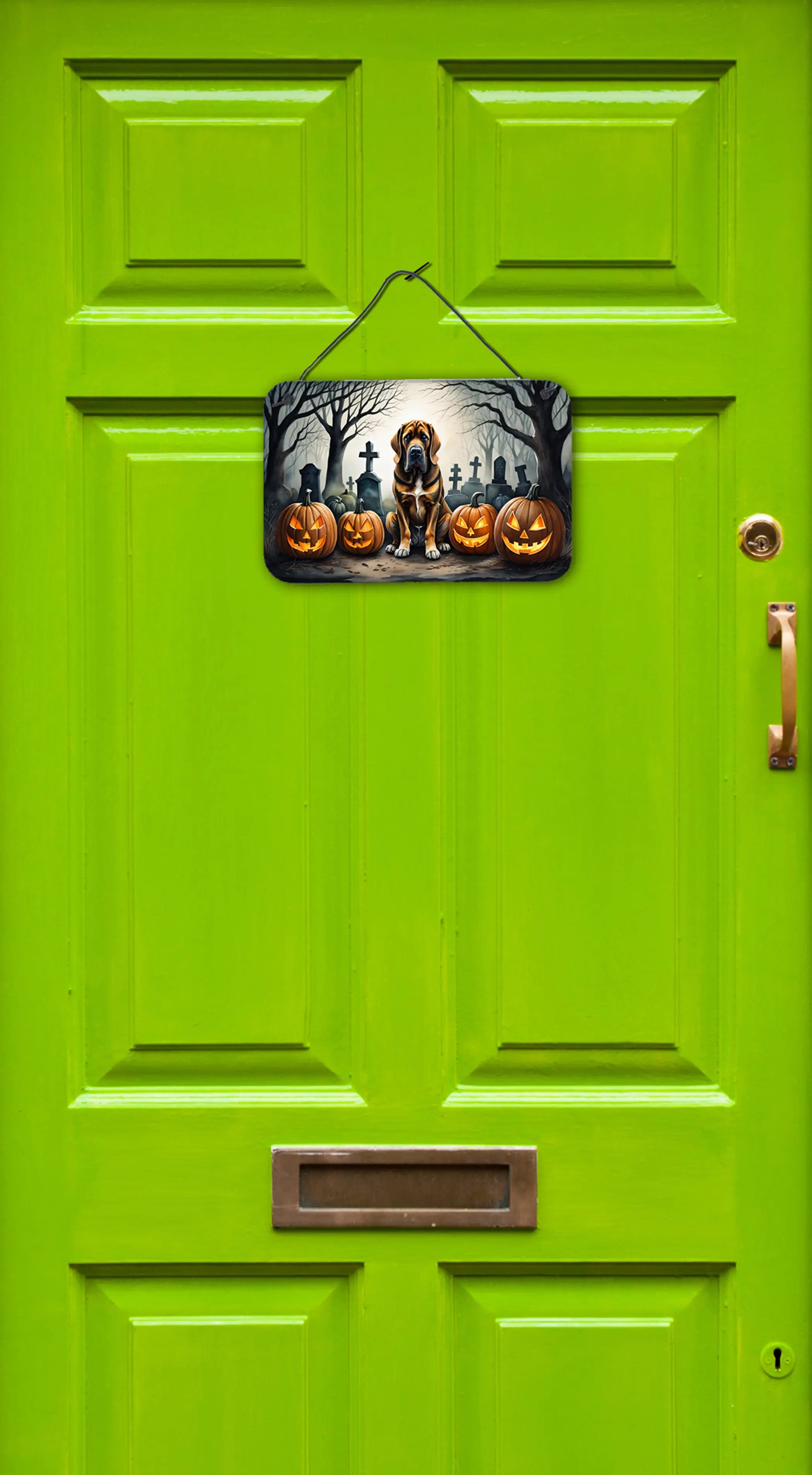 Bloodhound Spooky Halloween Wall or Door Hanging Prints Caroline's Treasures