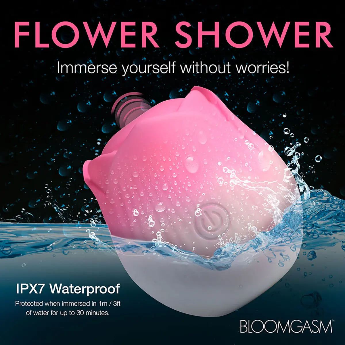 Bloomgasm Pulsing Petals Throbbing Rose Stimulator Pink - GreatEagleInc