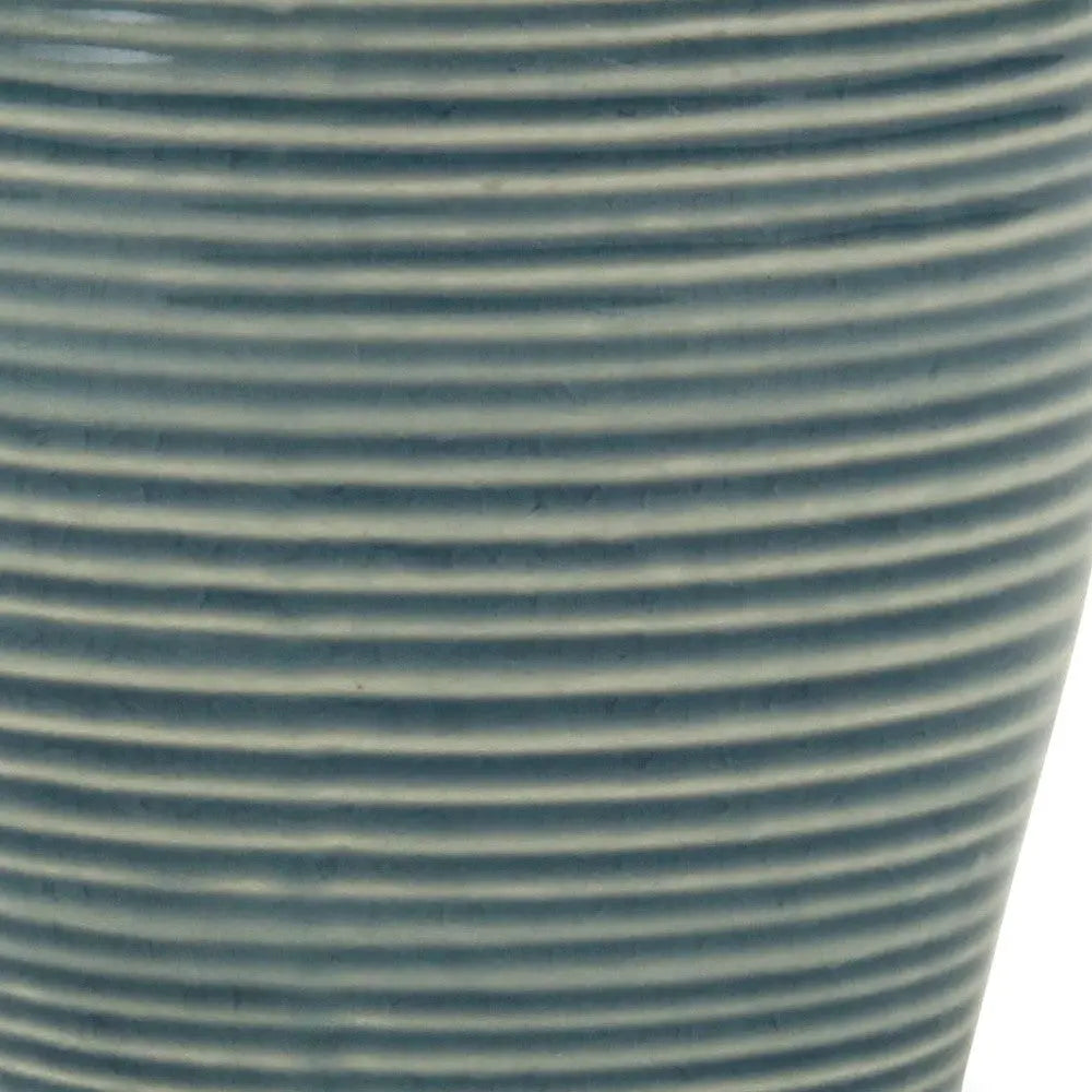 Blue Ceramic 22 Ounce Striped Round Distressed Pot Planter GreatEagleInc