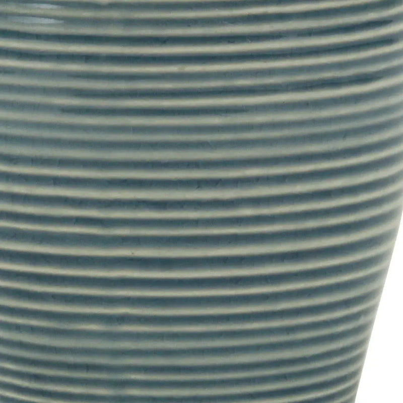 Blue Ceramic 22 Ounce Striped Round Distressed Pot Planter GreatEagleInc