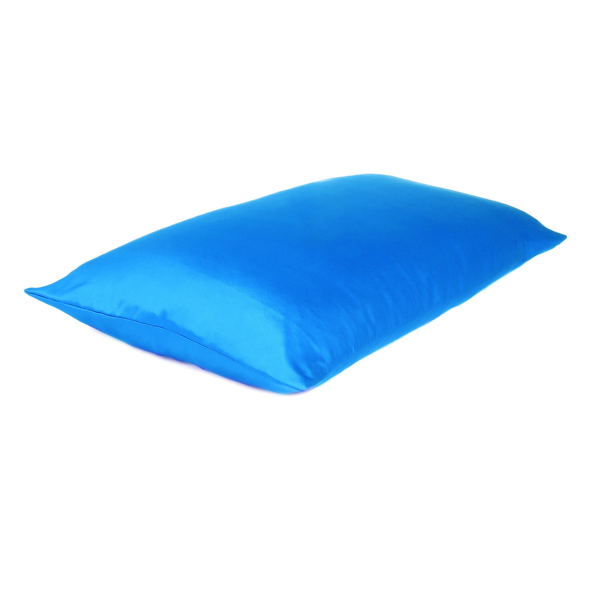 Blue Dreamy Set Of 2 Silky Satin Standard Pillowcases Homeroots Bed & Bath