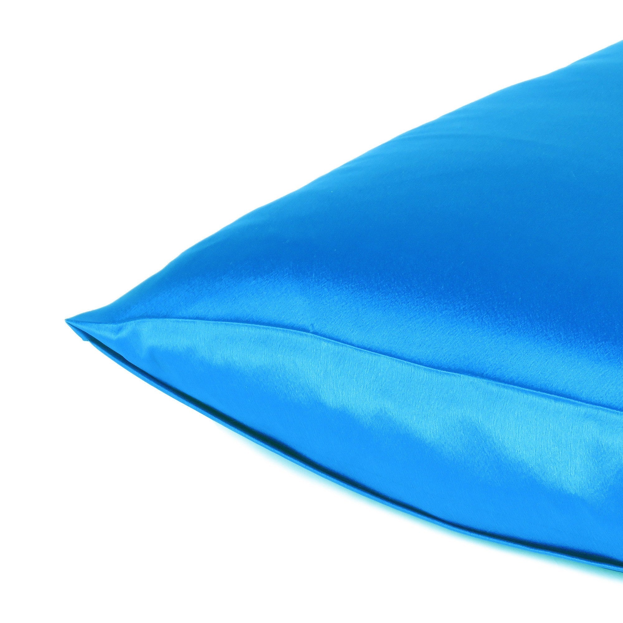 Blue Dreamy Set Of 2 Silky Satin Standard Pillowcases Homeroots Bed & Bath