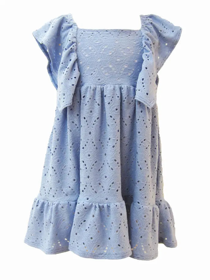 Blue Eyelet Butterfly Dress Tru Luv