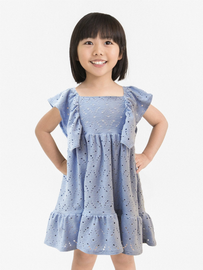 Blue Eyelet Butterfly Dress Tru Luv