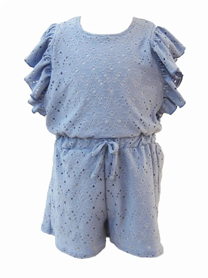 Blue Eyelet Romper Tru Luv