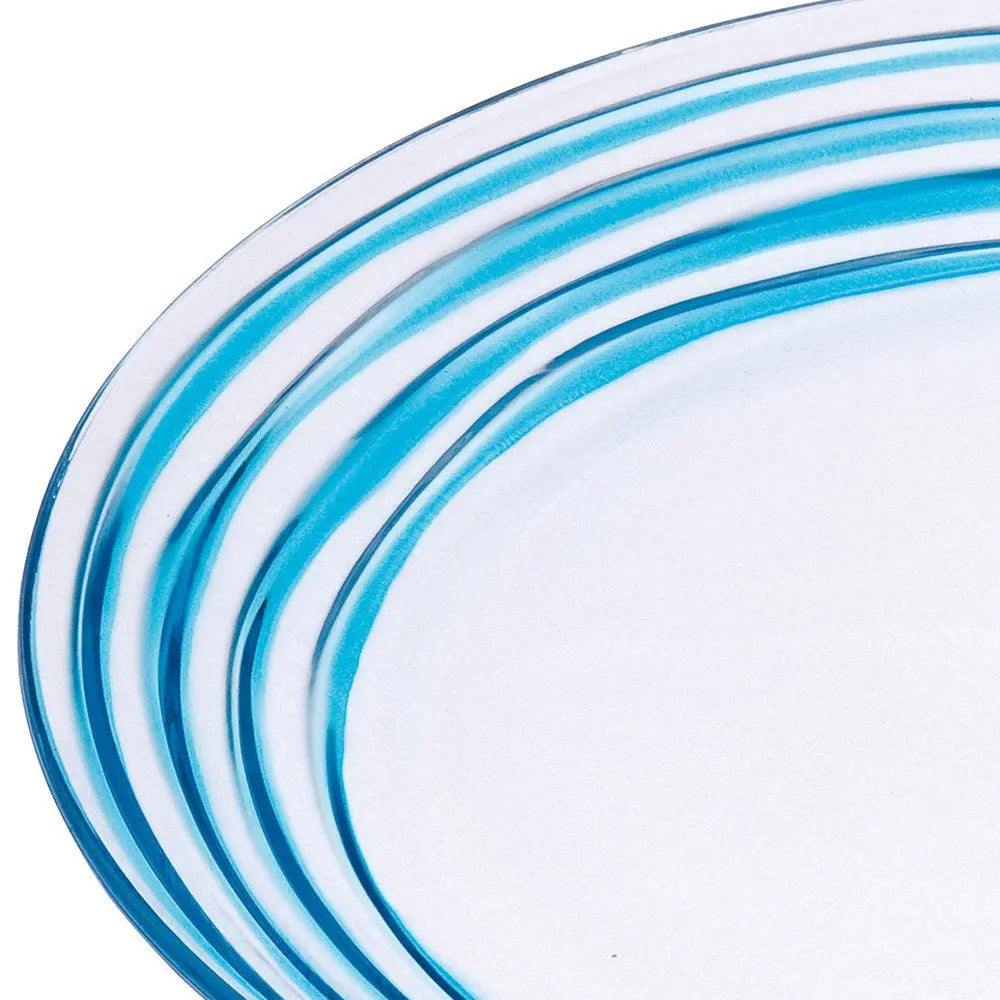 Blue Four Piece Round Swirl Acrylic Service For Four Salad Plate Set Homeroots Kitchen & Dining
