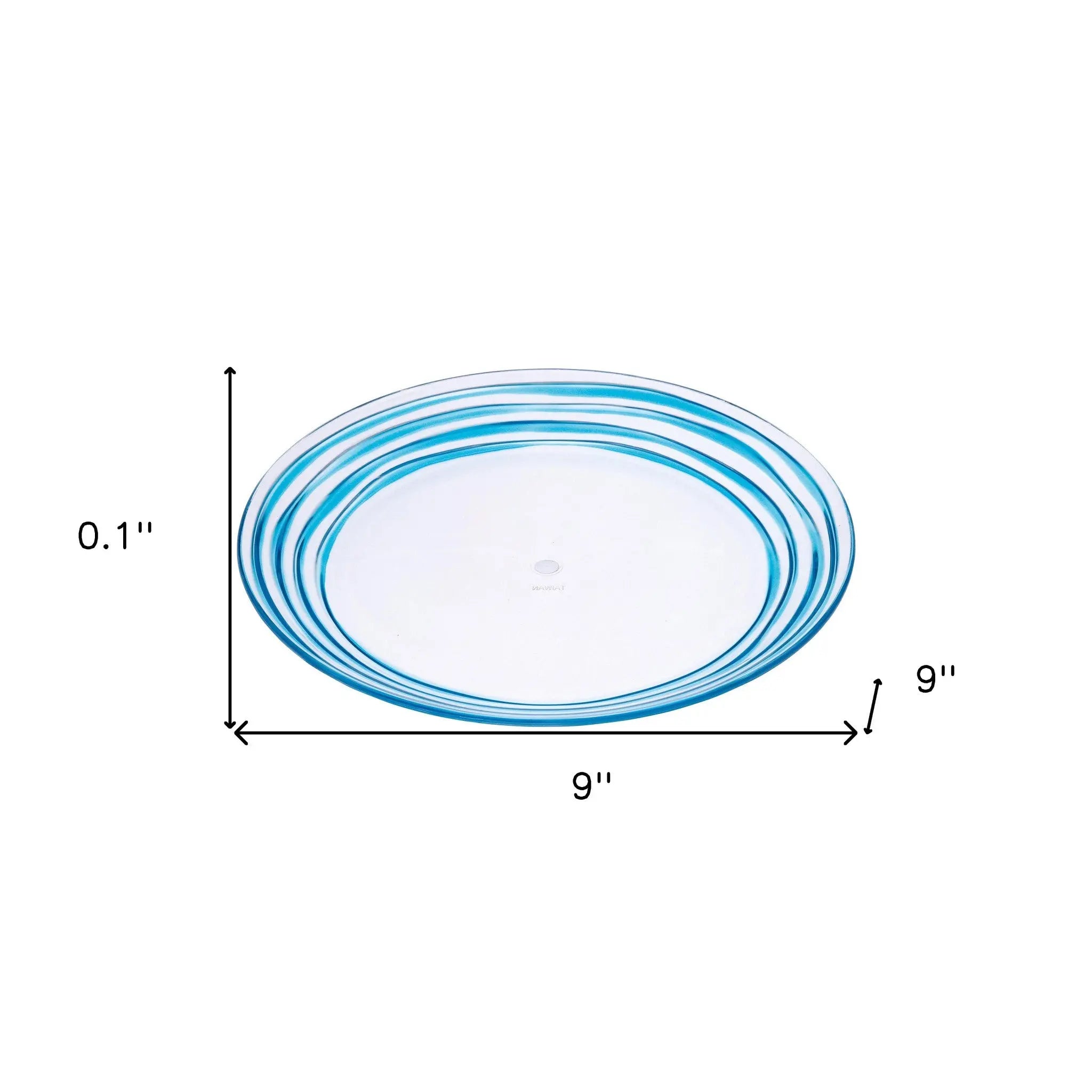Blue Four Piece Round Swirl Acrylic Service For Four Salad Plate Set Homeroots Kitchen & Dining