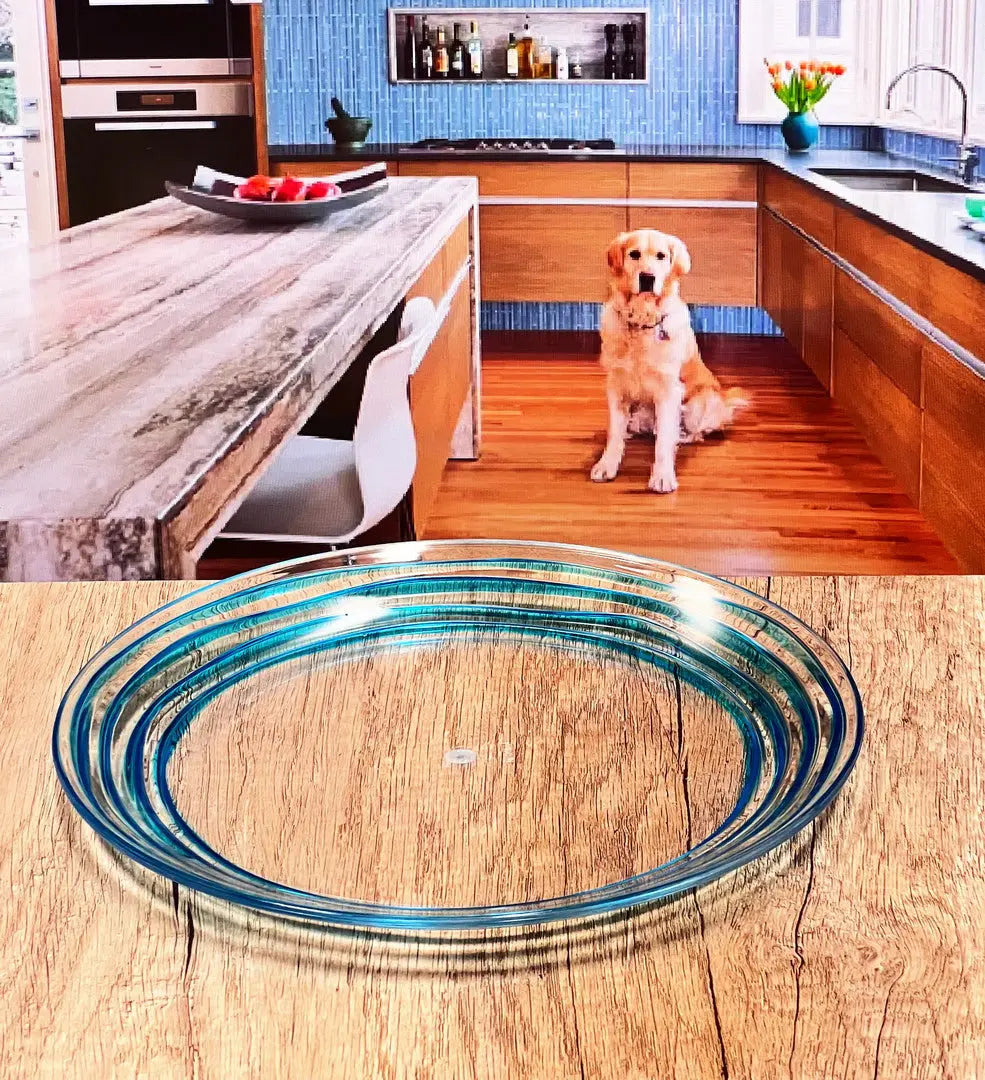 Blue Four Piece Round Swirl Acrylic Service For Four Salad Plate Set Homeroots Kitchen & Dining