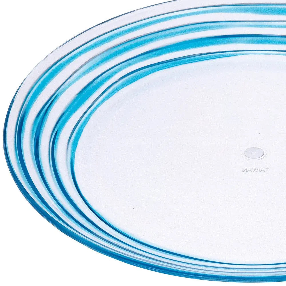 Blue Four Piece Round Swirl Acrylic Service For Four Salad Plate Set Homeroots Kitchen & Dining