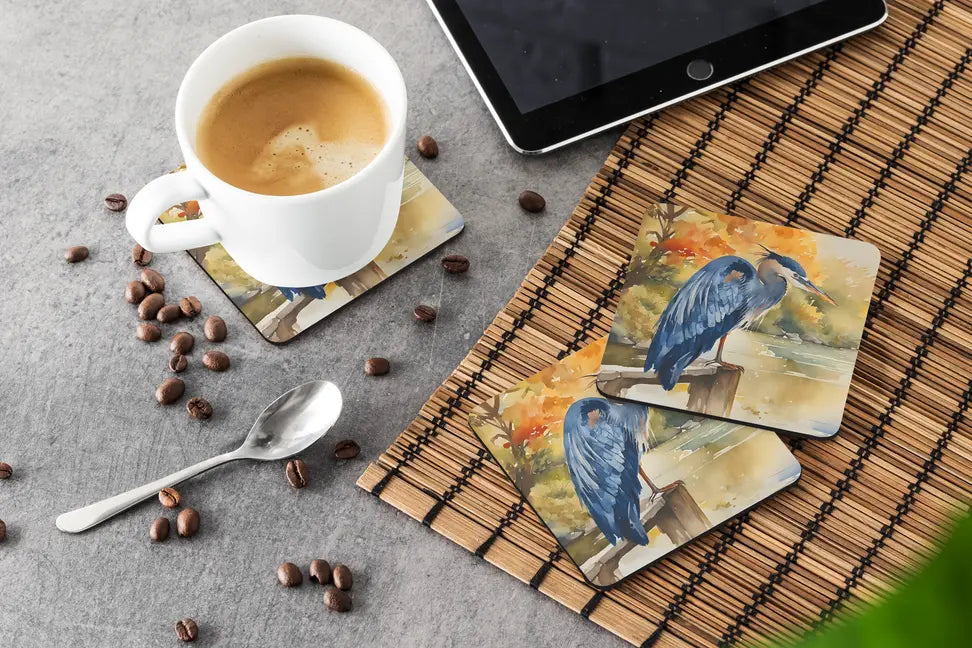 Blue Heron Pair of Pot Holders Caroline's Treasures