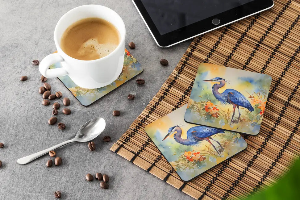 Blue Heron Pair of Pot Holders Caroline's Treasures