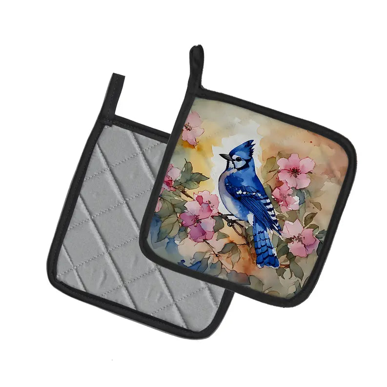 Blue Jay Pair of Pot Holders Caroline's Treasures