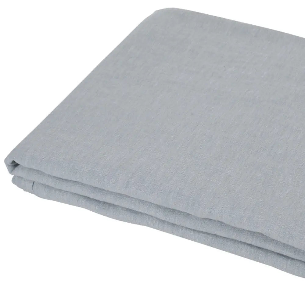 Blue Linen Full Double Flat Sheet Homeroots Bed & Bath