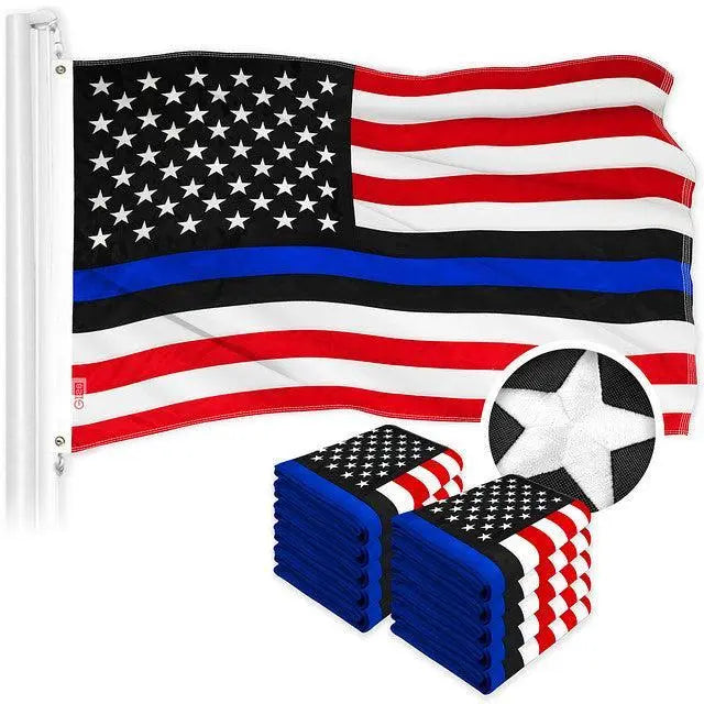 Blue Lives Matter Flag 2x3FT 10-Pack Embroidered Polyester By G128 G128
