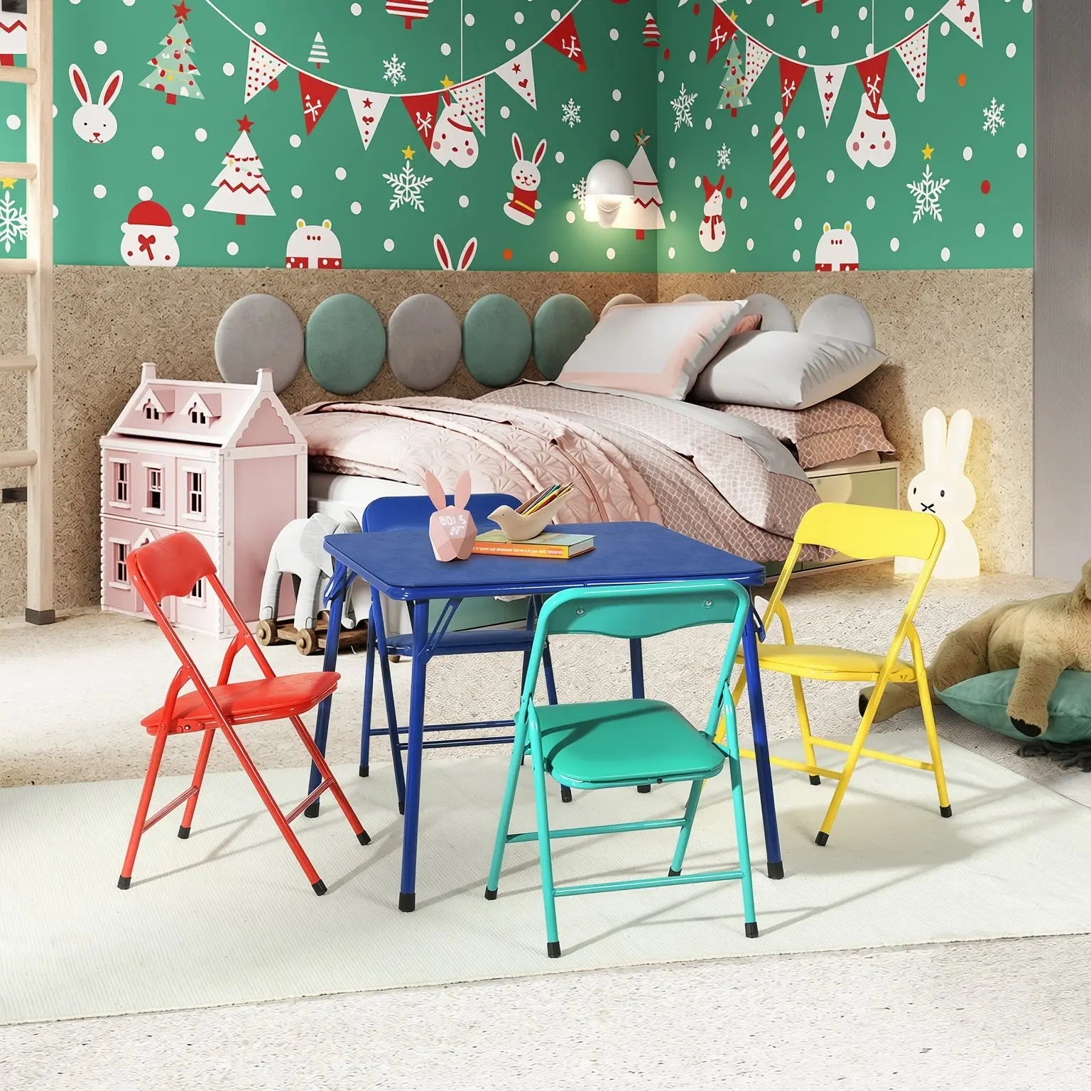 Blue PVC Veneer and Steel Square Furniture Set Homeroots Living Room