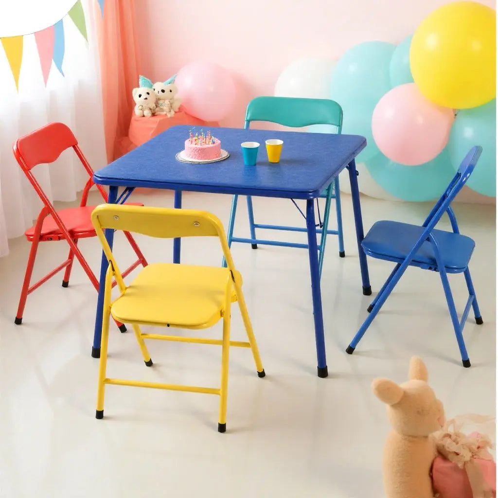 Blue PVC Veneer and Steel Square Furniture Set Homeroots Living Room