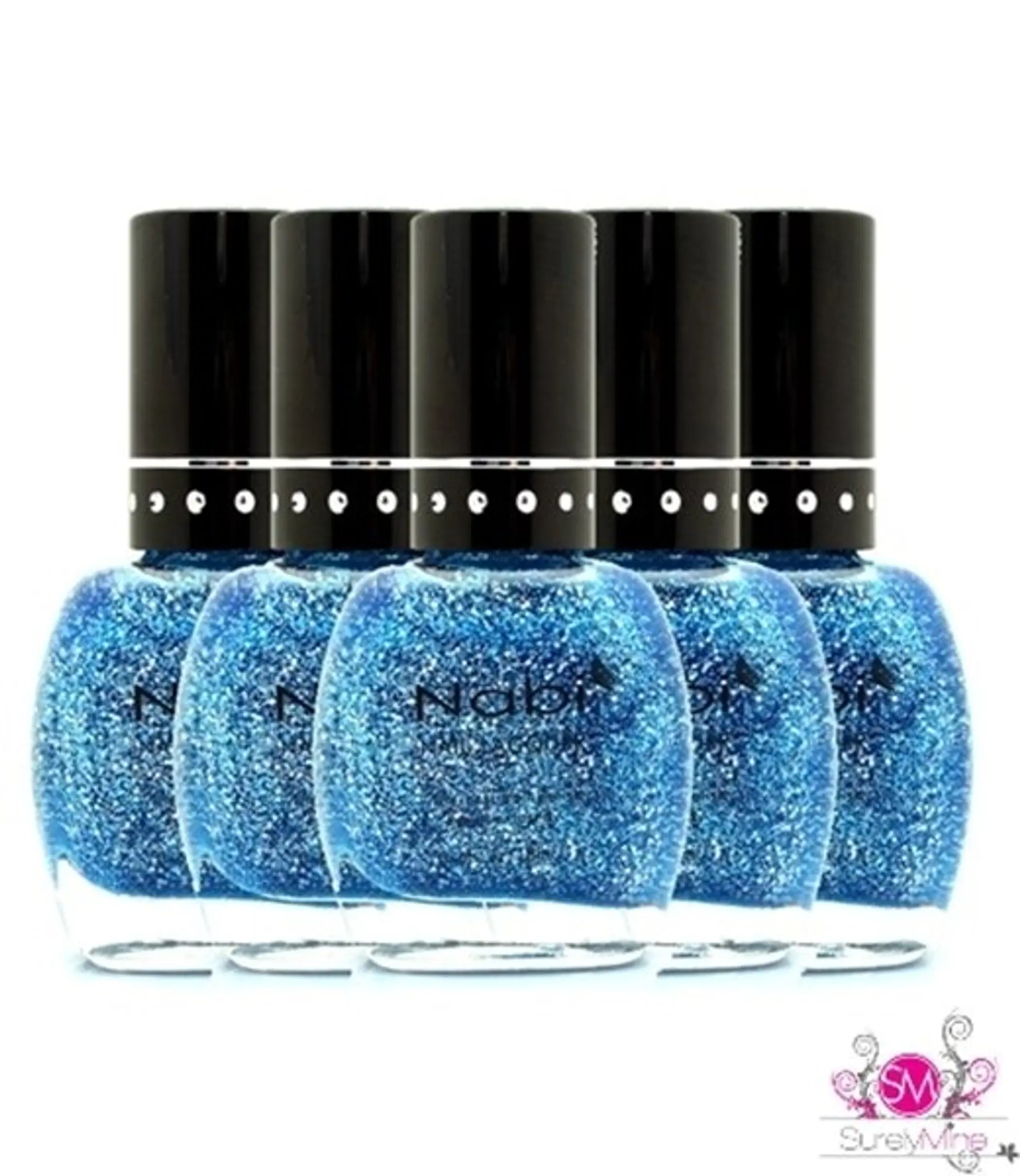 Blue Round Glitter Nabi Nail Polish SurelyMine
