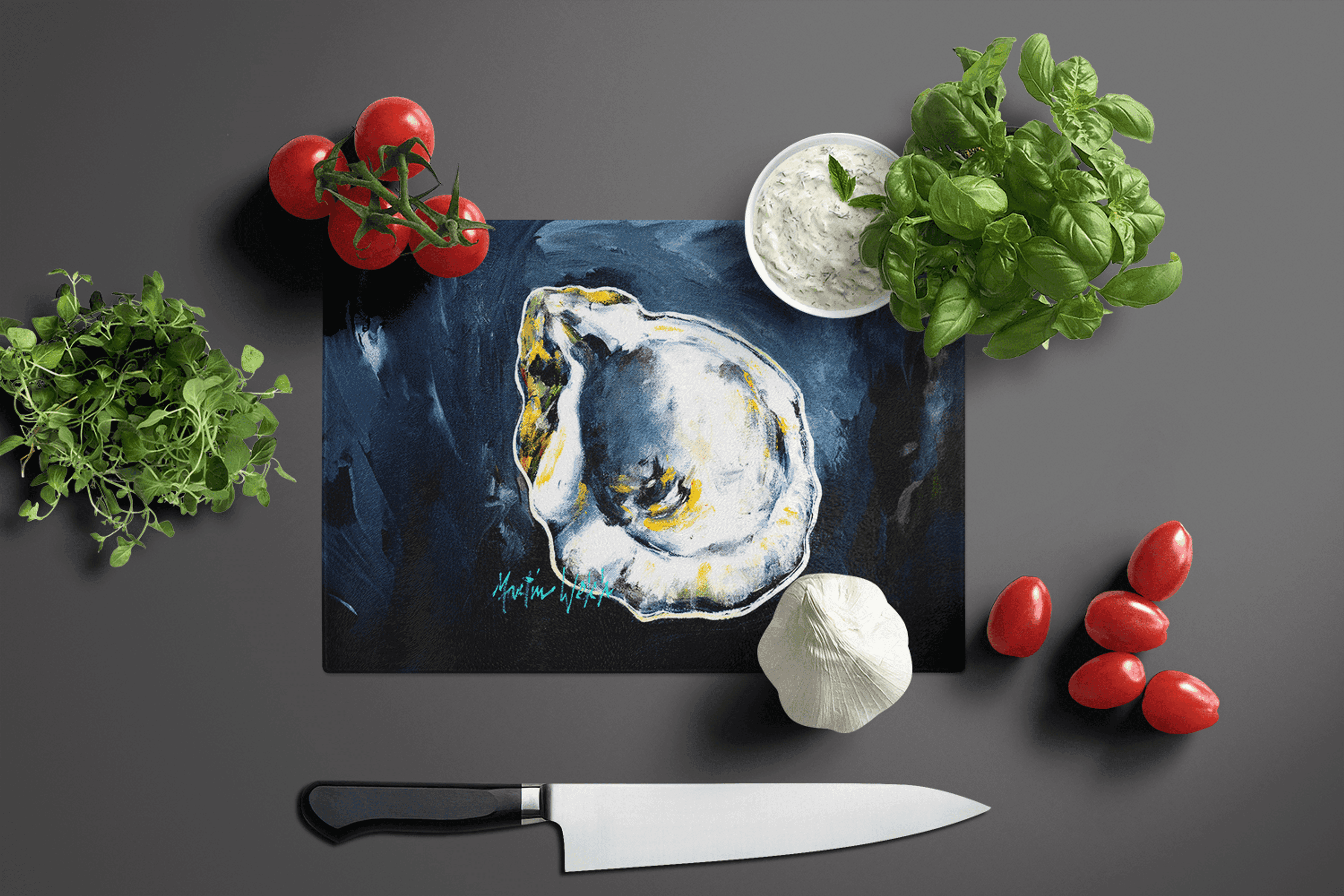 Blue Star Oyster Glass Cutting Board Caroline's Treasures