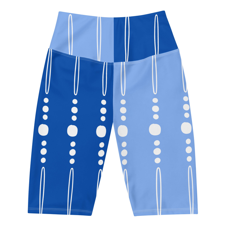 Blue Tribal Lines Biker Shorts Adirelounge
