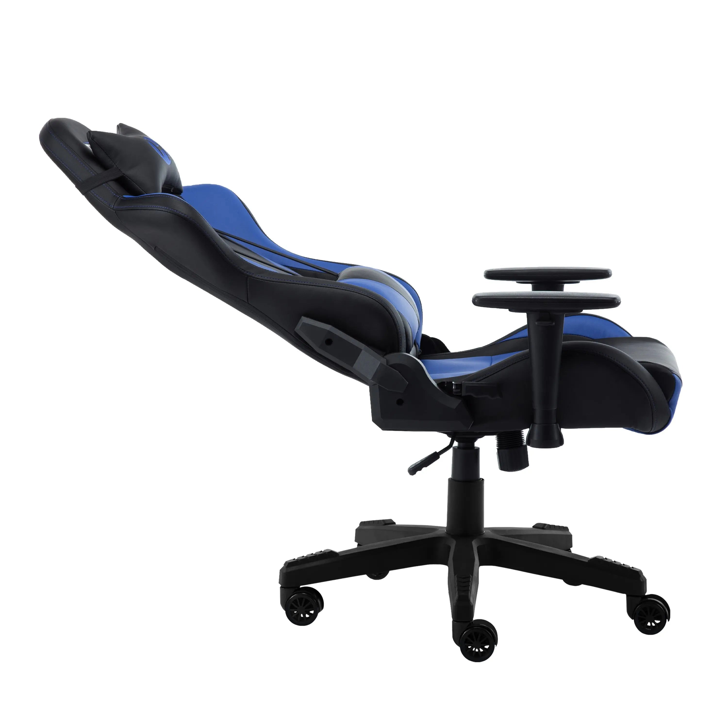 Blue and Black Adjustable Height Swivel Rolling Gaming Chair Homeroots Office