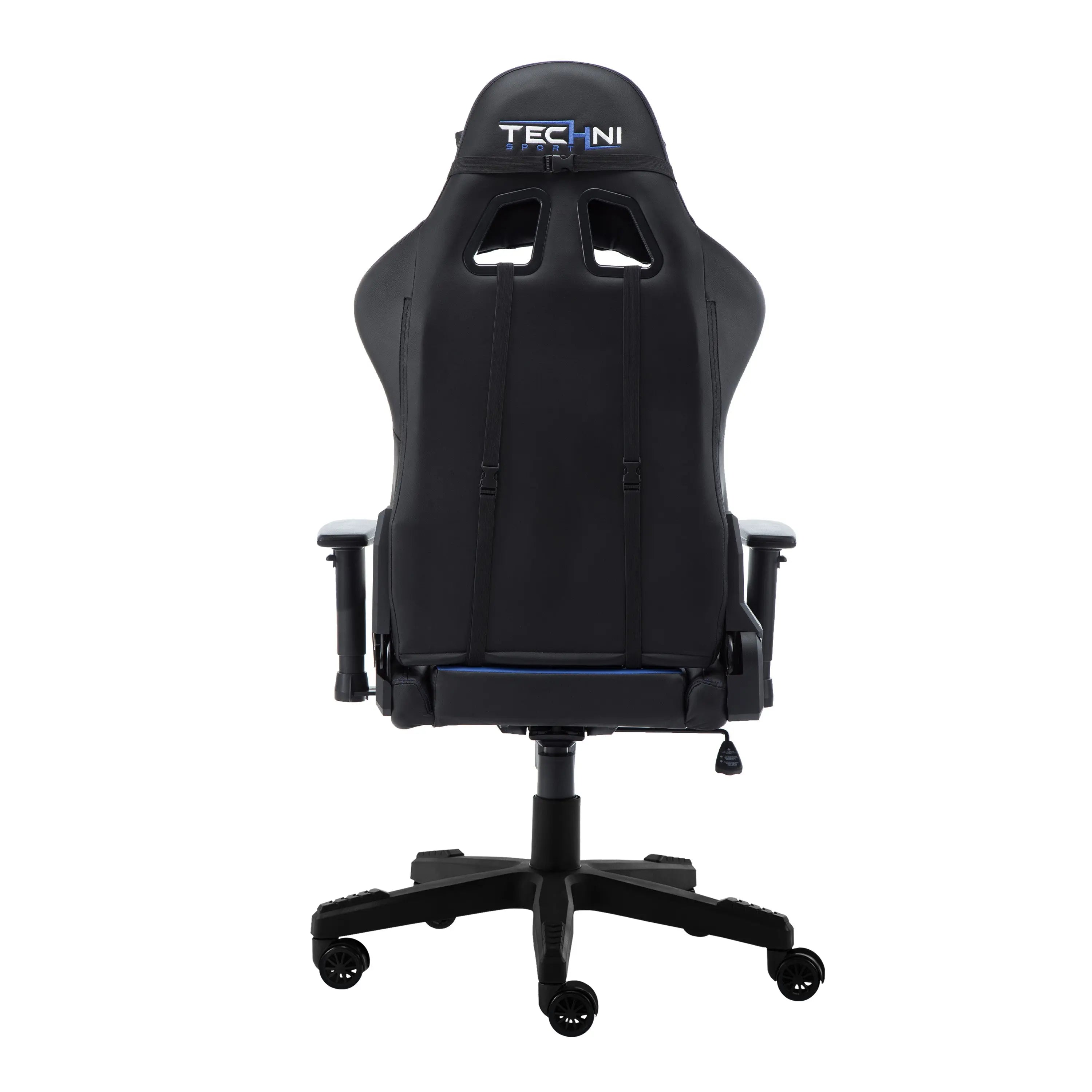 Blue and Black Adjustable Height Swivel Rolling Gaming Chair Homeroots Office