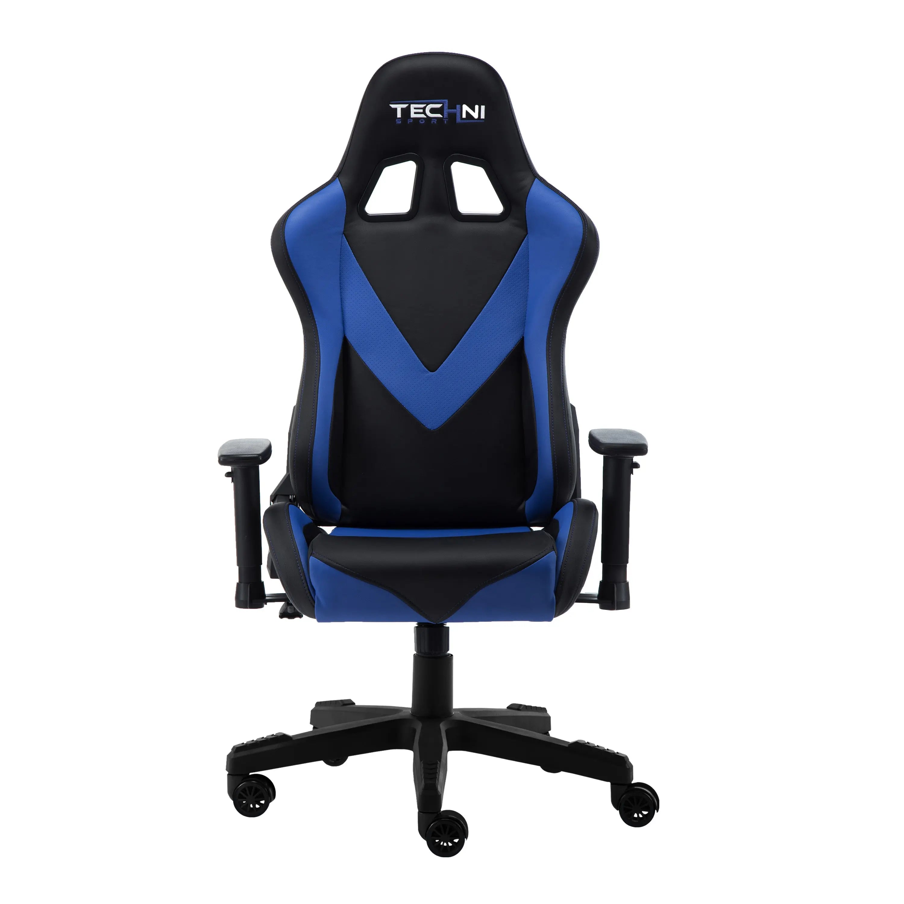 Blue and Black Adjustable Height Swivel Rolling Gaming Chair Homeroots Office