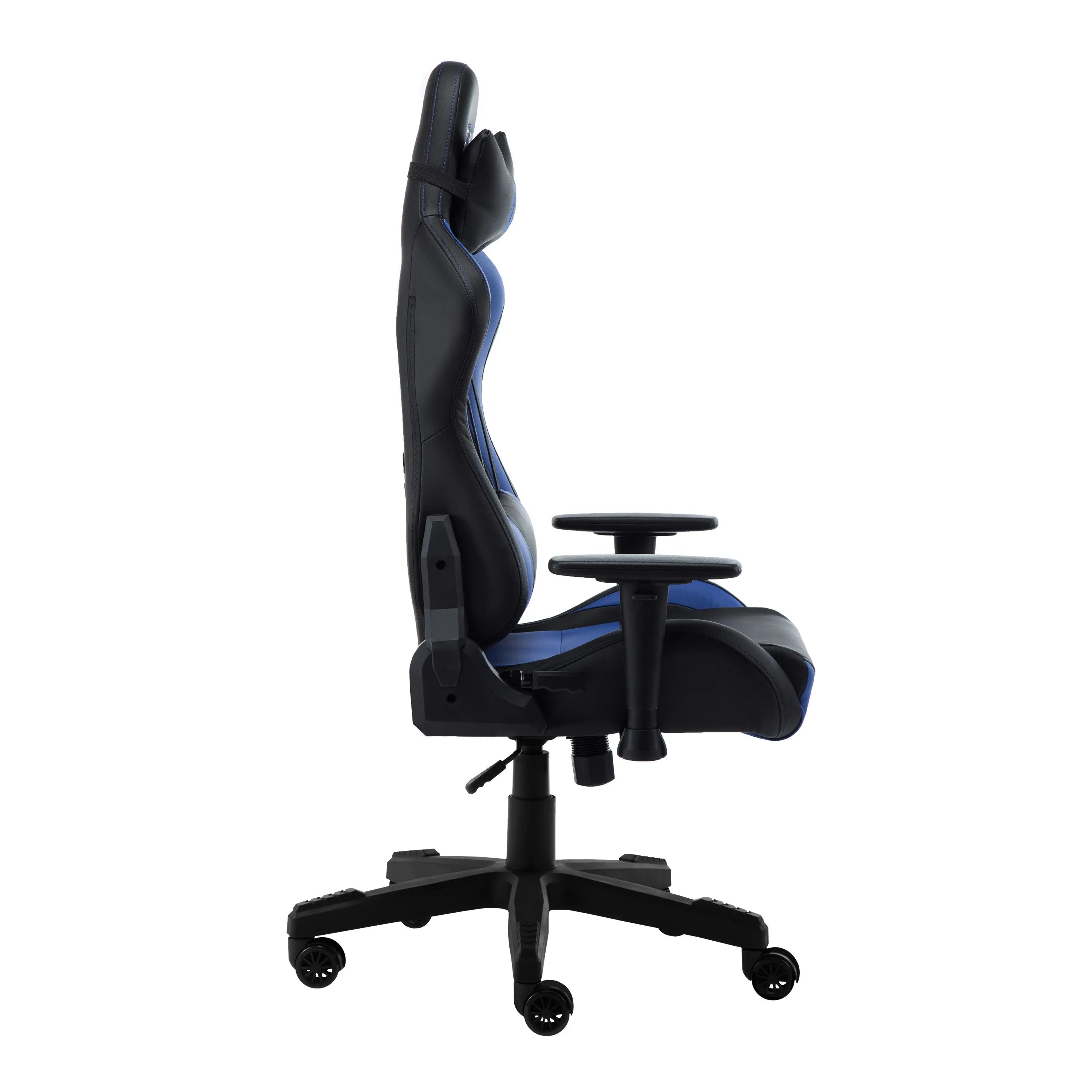 Blue and Black Adjustable Height Swivel Rolling Gaming Chair Homeroots Office