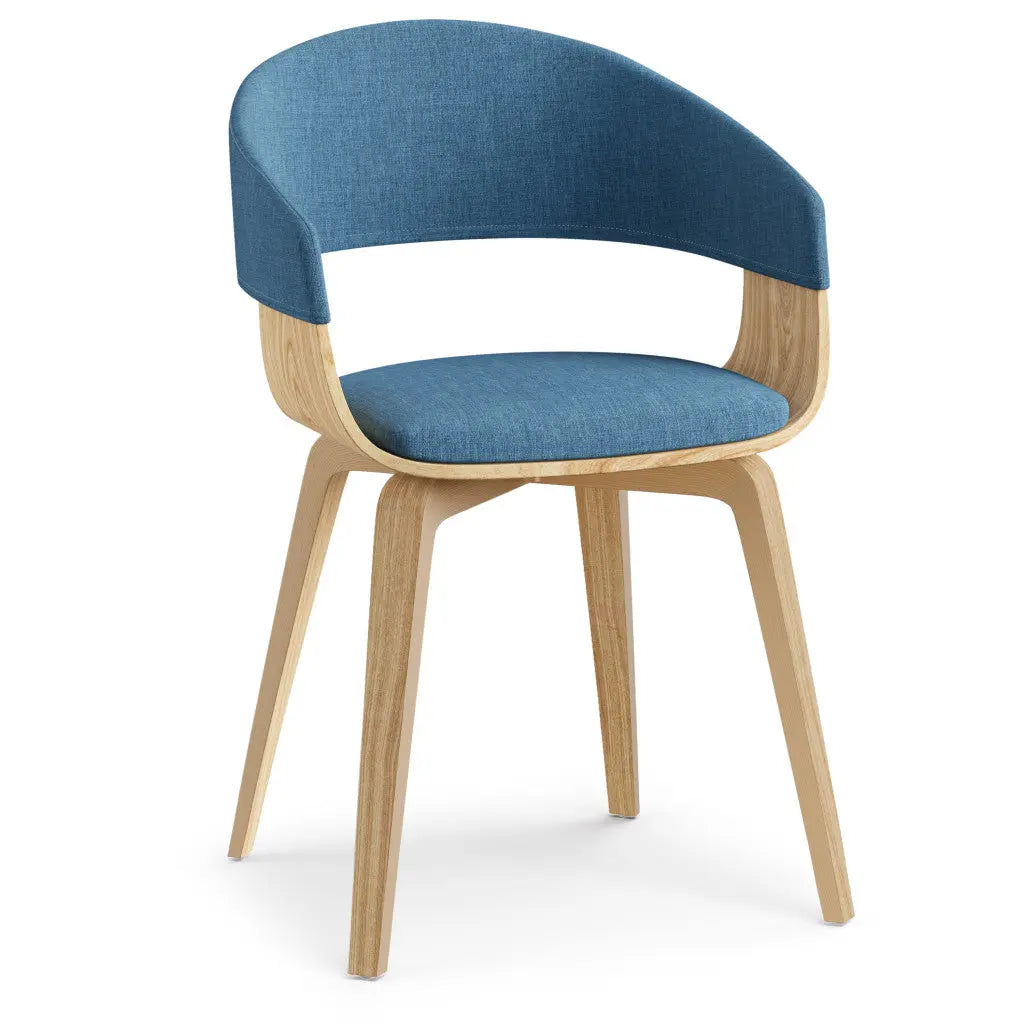 Blue and Brown Solid Wood Dining Parsons Chair Homeroots Kitchen & Dining