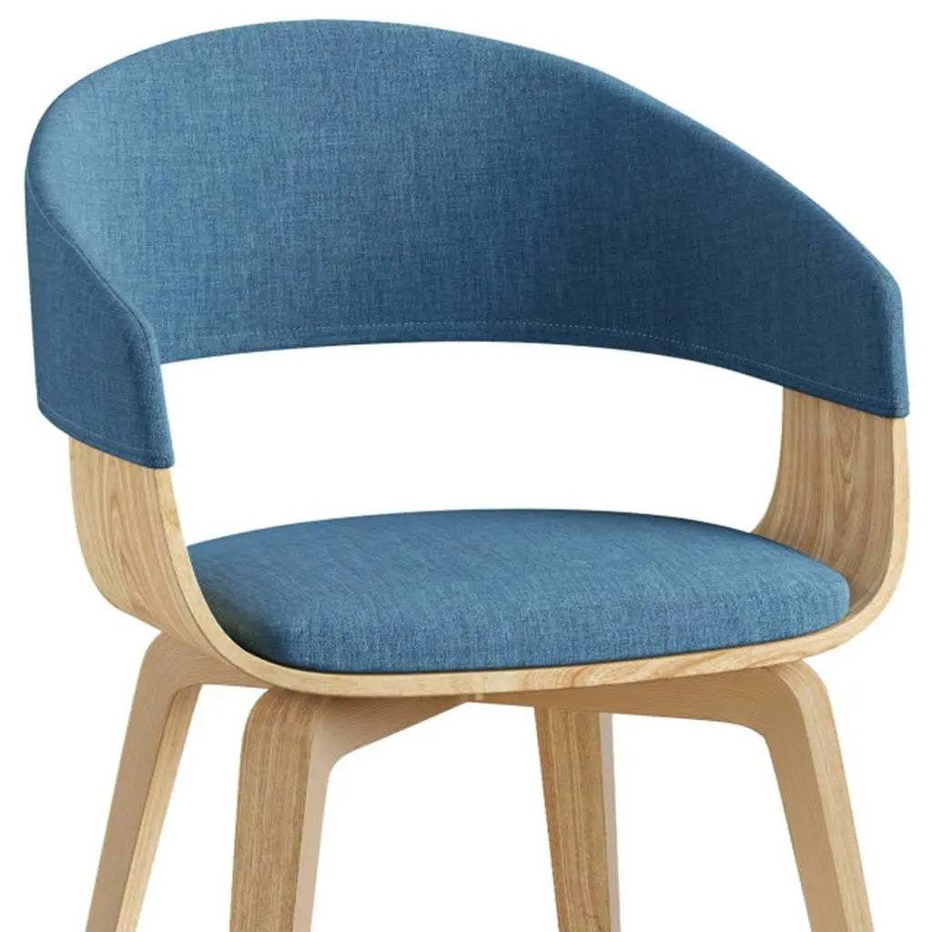 Blue and Brown Solid Wood Dining Parsons Chair Homeroots Kitchen & Dining
